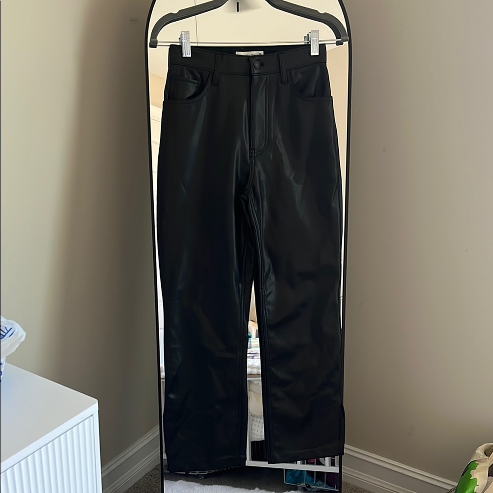 Abercrombie & Fitch Black Leather Pants - Picture 3 of 10